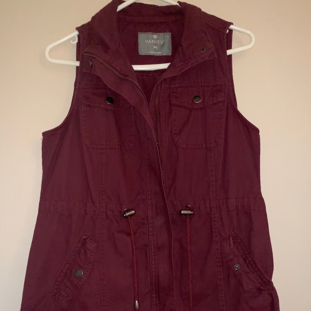 Maroon Cargo Vest
